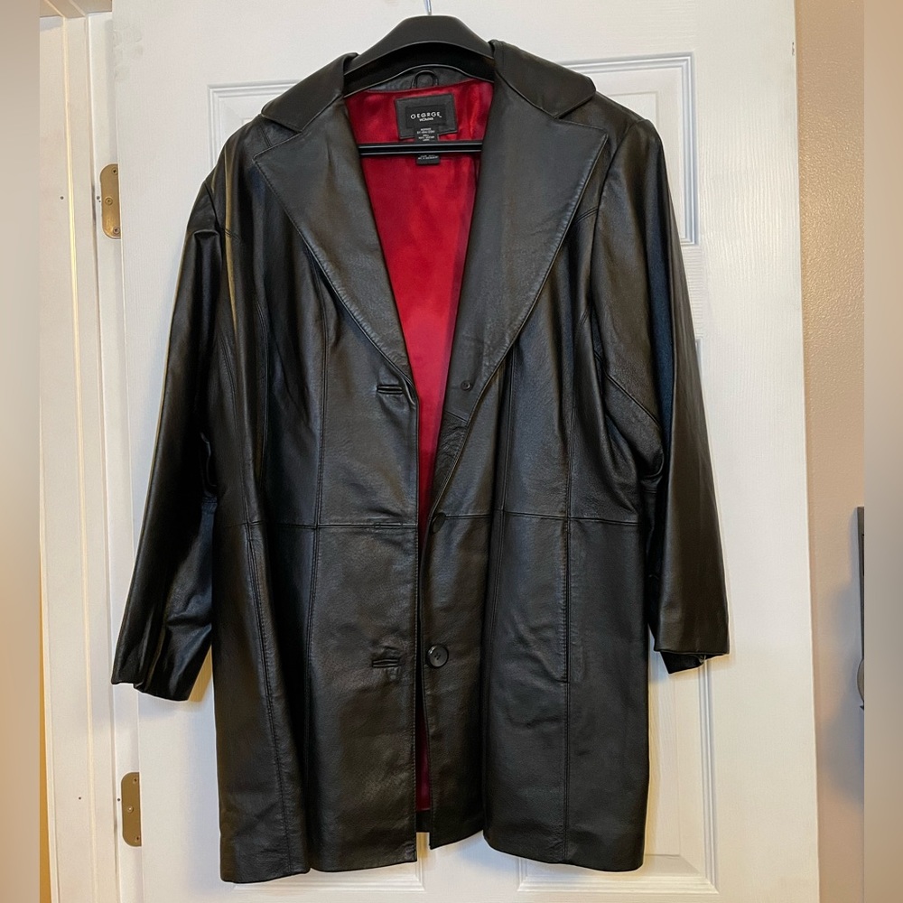 George Woman Leather Jacket with Buttons